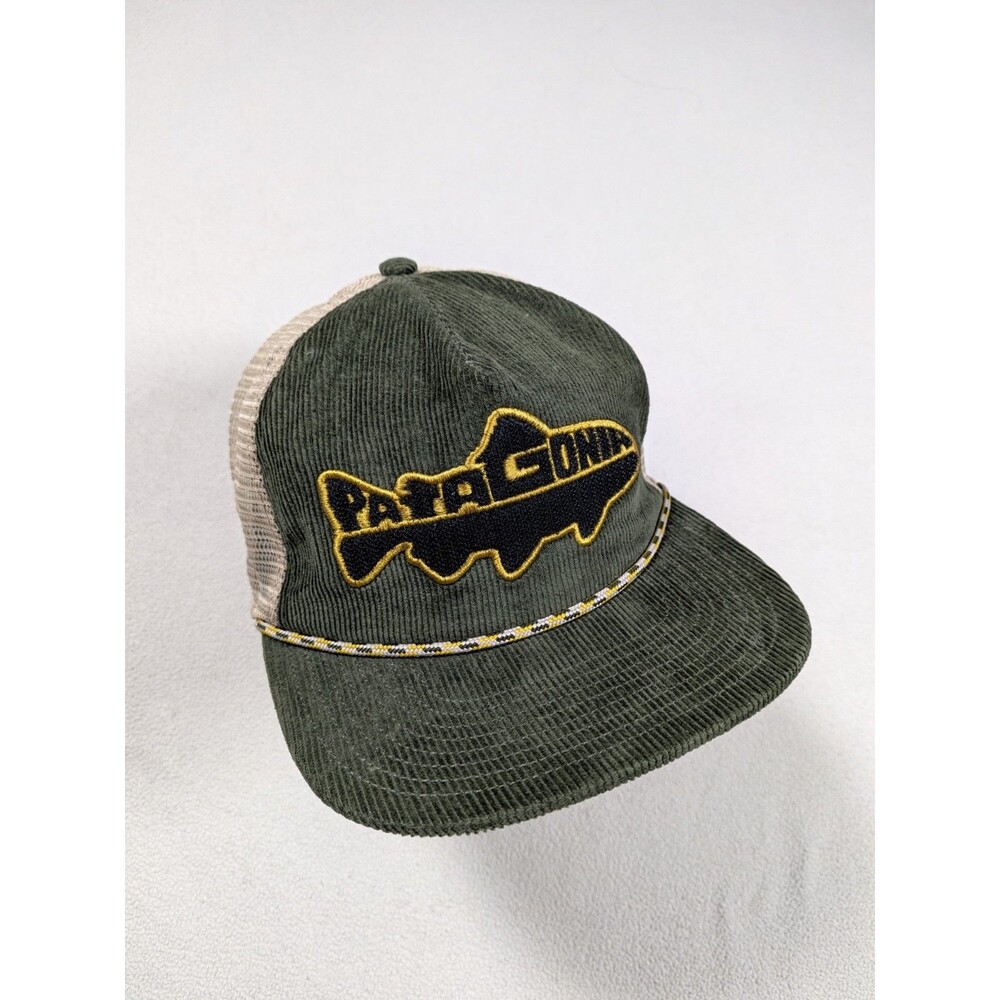 Patagonia Fly Catcher Hat Fitz Roy Trout Corduroy Rope Snapback Green Fish Cap